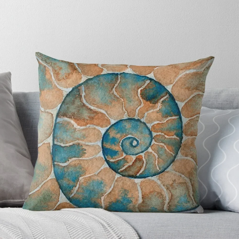 Ammonite Fossil Pittura Ad Acquerello Cuscino Cuscino Cuscino Per Bambini Set Di Fodere Per Cuscini Per Divani