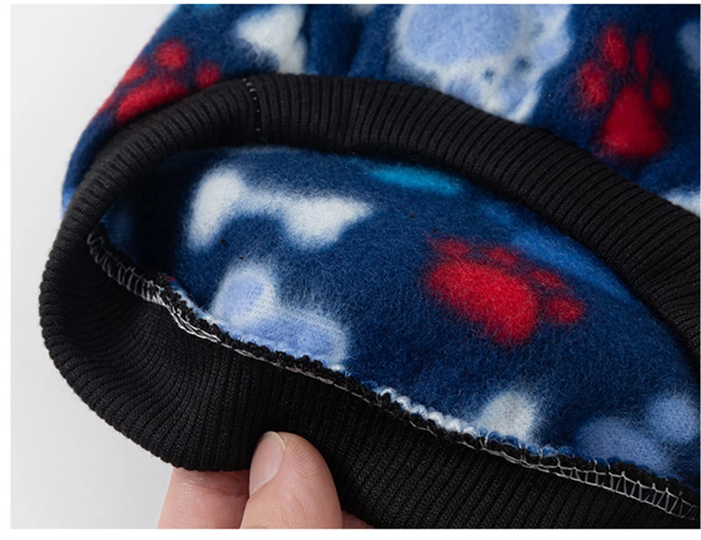 Klassische Bedruckte Welpen- und Katzen-Hoodies Polar Fleece Winter Warme Haustierkleidung für Kleine Hunde Chihuahua Pullover Mascotas Sweater – Detail 6