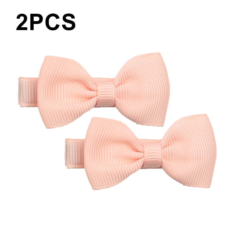 Fashion 2pcs/lot Ribbon Grosgrain Bows Hair Clips Bow Baby Girls Barrettes Solid Color Children Hairpins Hairgrips Photo Props baby accessories carry bag	 Baby Accessories