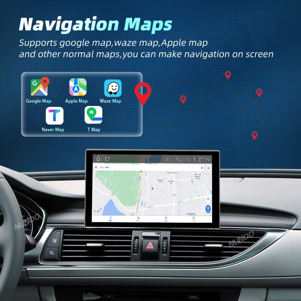 Qualcomm Android 14, Carplay Inalámbrico para Audi A6 C7 A7 2012-2018, Pantalla Táctil, Reproductor Multimedia para Auto, Radio GPS, Radio para Auto 6
