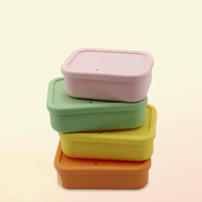Silicone children's meal box, baby snacks compartment storage bowl, anti drop complementary food tableware