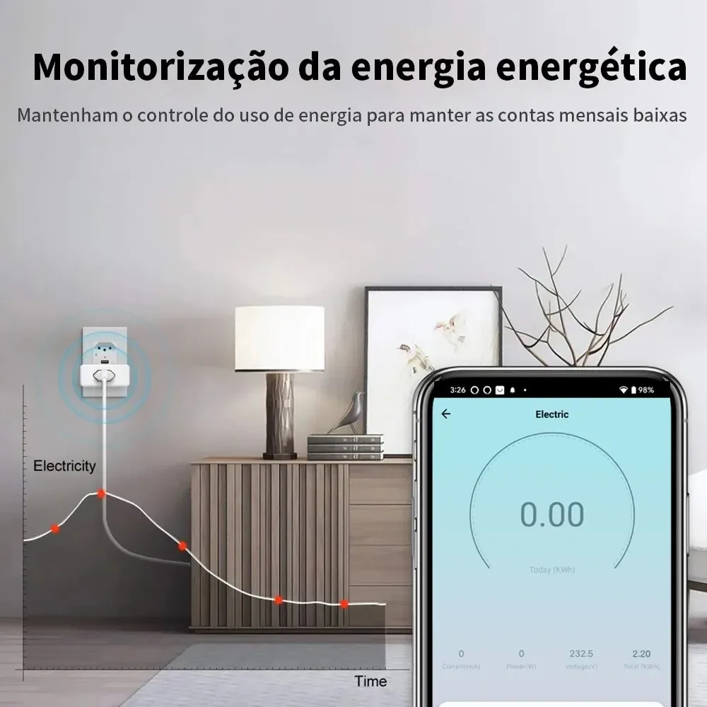 Smart Plug Tuya EWeLink 16A Brazil Standard WiFi Smart Plug With Power Monitor Smart Life APP Socket Voice Work For Google Home Alexa