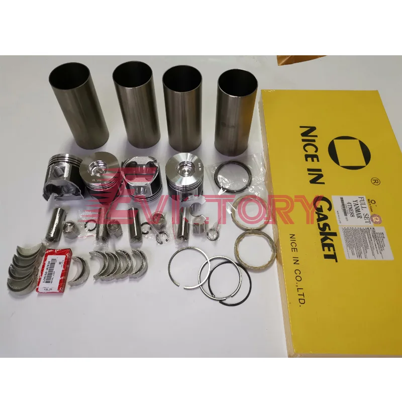 

For YANMAR parts 4TNV88 rebuild overhaul kit piston ring cylinder liner gasket bearing + connecting rod + valve guide