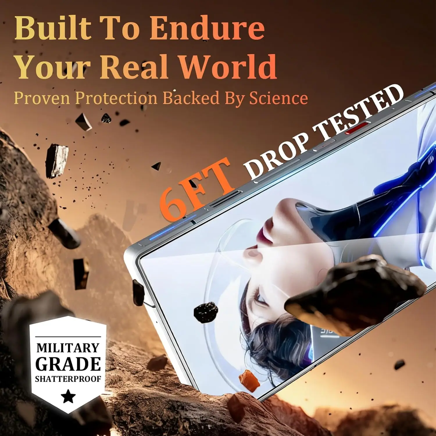 2-Pack Matte Frosted Tempered Glass Screen Protector with Ultrasonic Technology