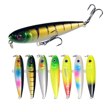 

1PCS Top Water Artificial Lure Hard Plastic Fishing Lure Surface Pencil Minnow Bait 9g 8cm Hook Size 6#