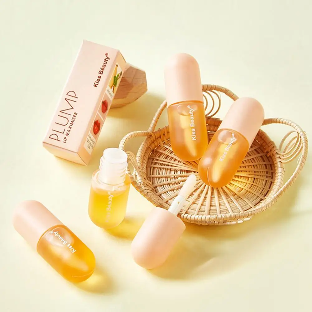 Mini Capsule Instant Volumising Lip Plumper Glitter Shine Lip Balm Long Lasting Moisturizer Oil Temperature Change Lipgloss
