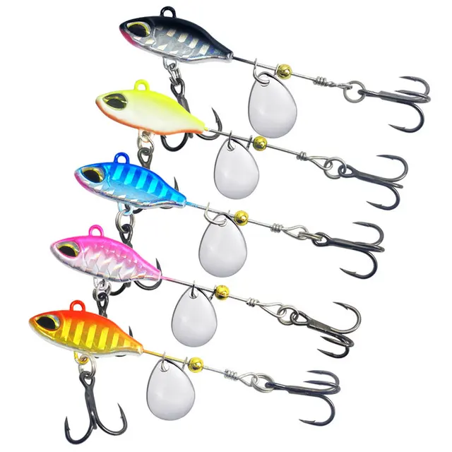 1PCS 7g/10g/14g Metal VIB Fishing Lure Spinner Sinking Rotating