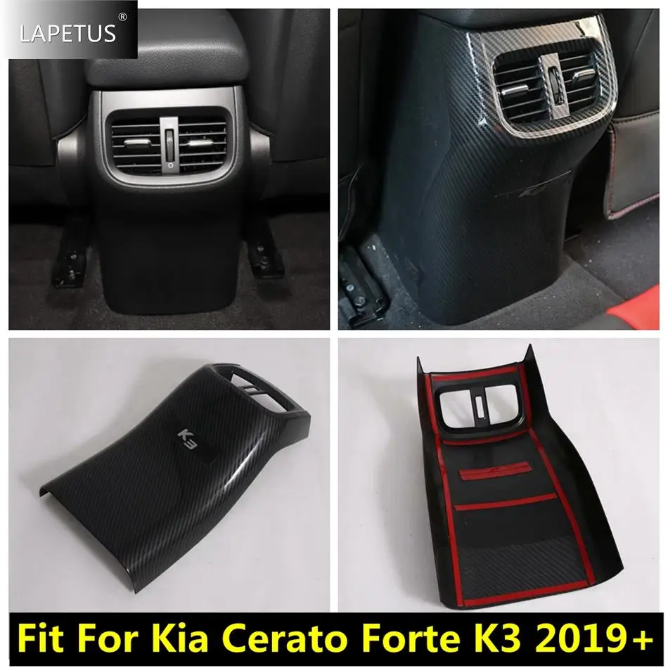 

Car Accessories Armrest Box Anti Kick Panel Rear Air Outlet Vent Cover Trim For Kia Cerato Forte K3 2019 - 2023 Carbon Fiber