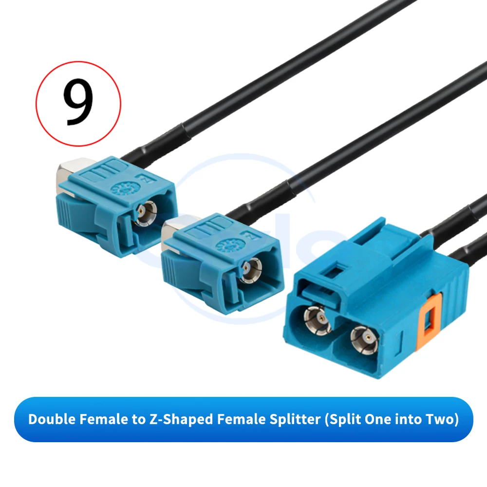 FAKRA Twin-Stecker-zu-Buchse-Adapter-Splitter mit einzelnem Z-Typ-Stecker-zu-Buchse-Stecker für RG174-Koaxialkabelverlängerung (1 Stück) – Detail 10