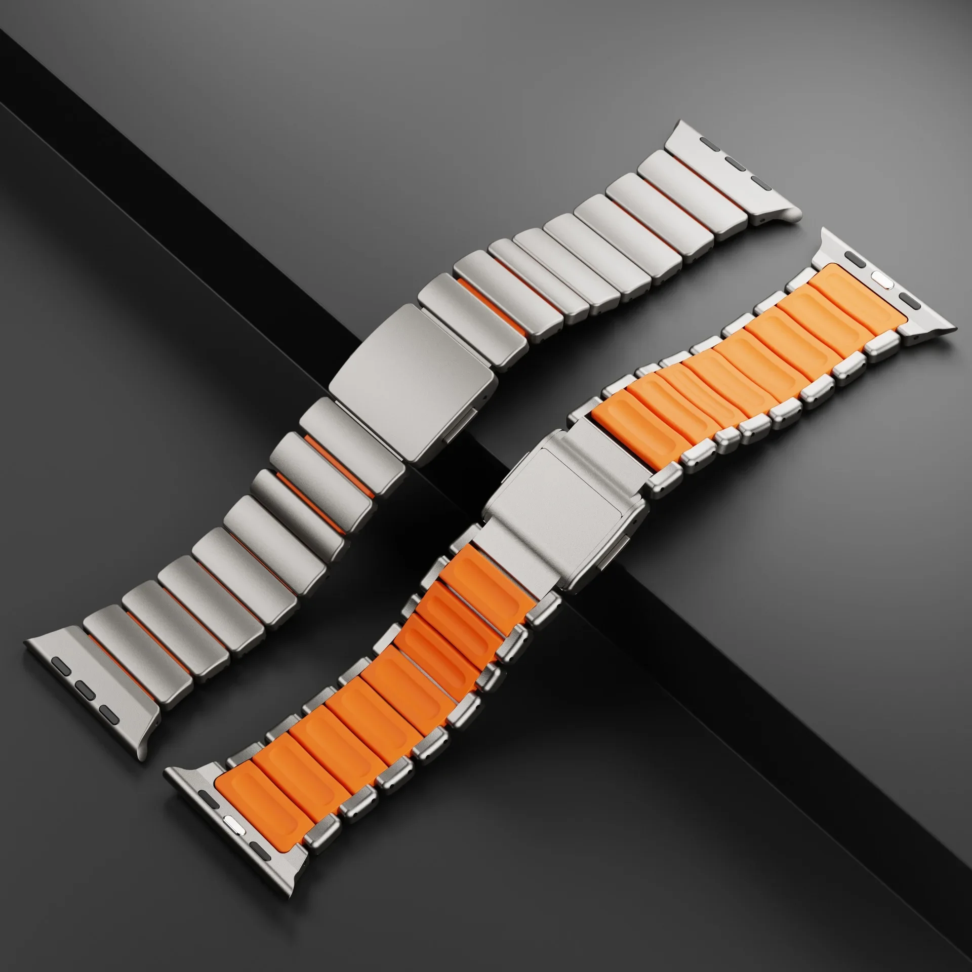 Men's Magnetic Sport Metal & Silicone Watch Strap