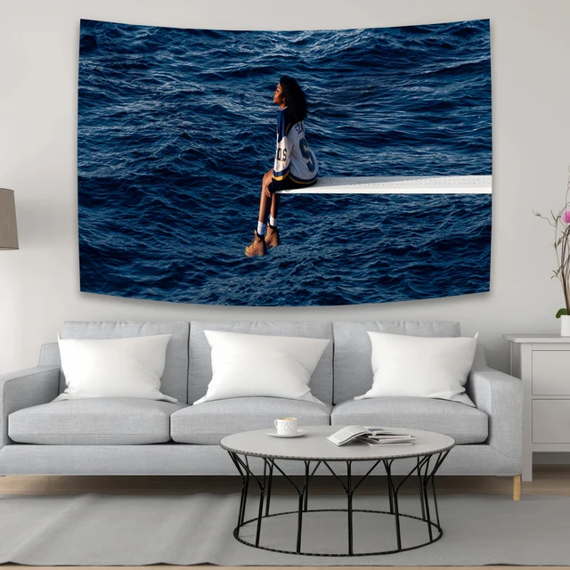 Tapisserie murale SZA SOS Meme Album 90 x 150 cm, décoration de chambre esthétique, bannière d'art musical moderne, couverture vintage 1