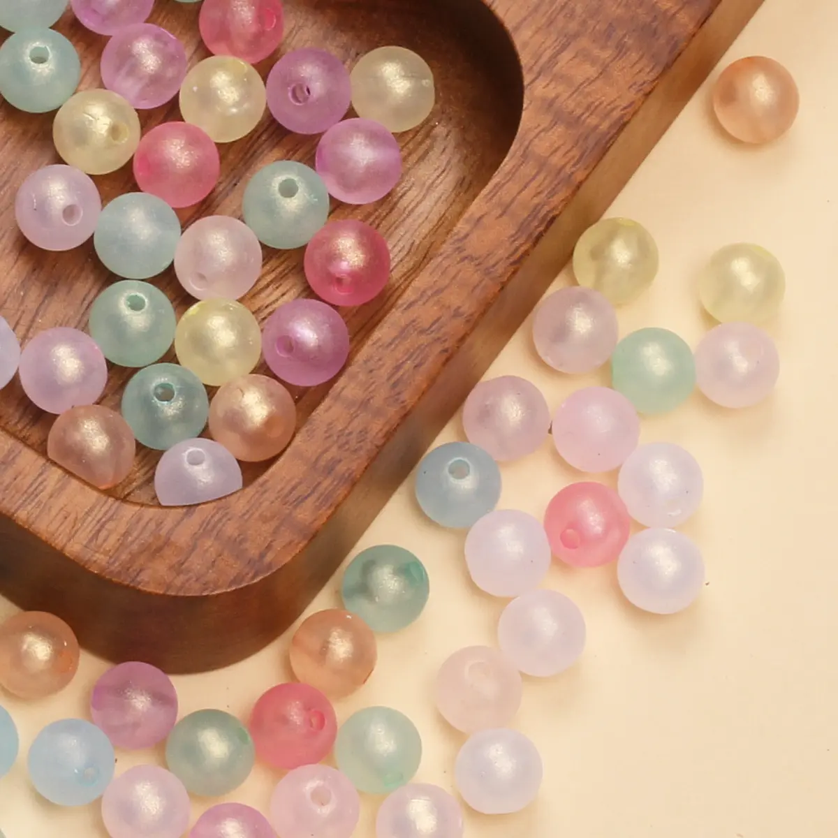 

10pcs/bag Pearlescent Color Round Beads DIY Jewelry Accessories Frosted Pendants for Bracelet Earring Making