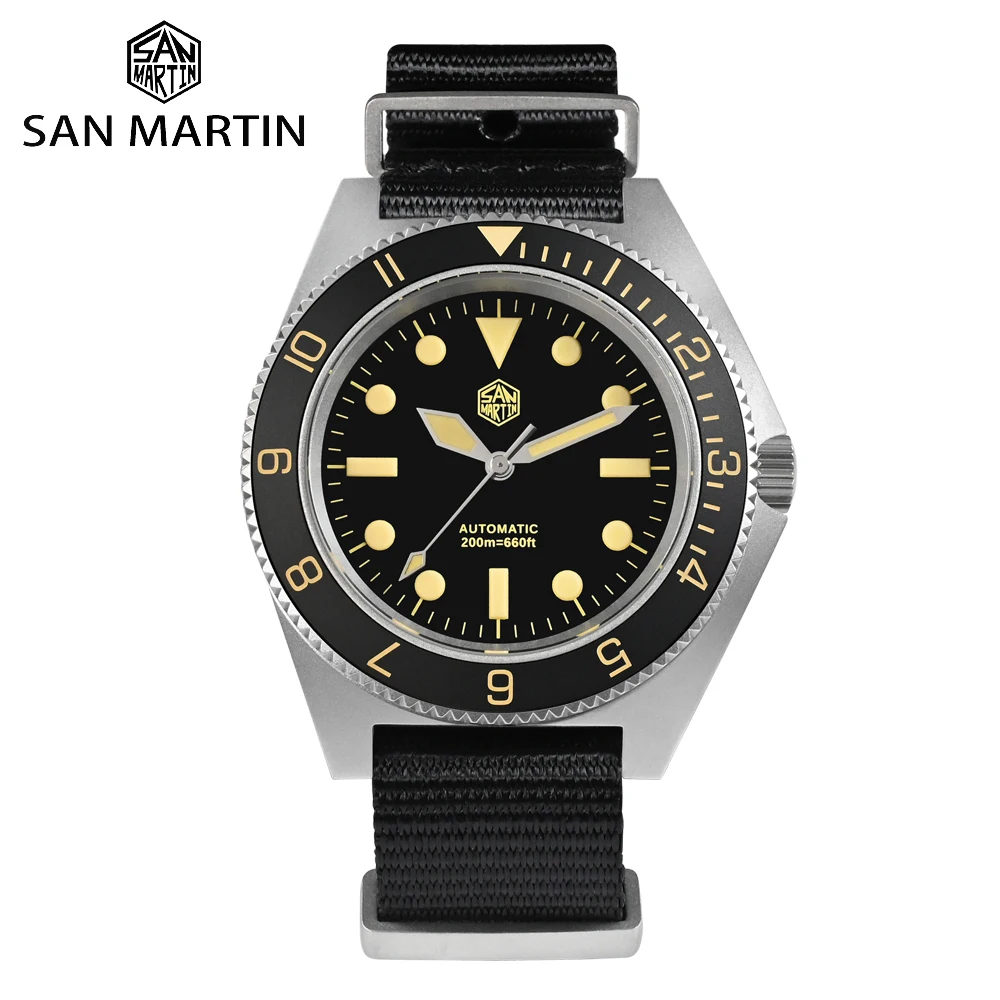 San Martin New Sport Men Watch Diving Sapphire Crystal Nh35 Orologi Meccanici Automatici Acciaio Inossidabile 20Bar Luminoso Sn0123
