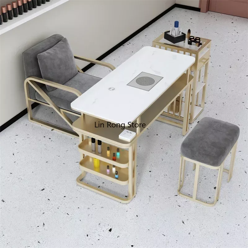 Professionals Salon Nail Table Mesa Technician Living Room Marble Manicure Table White Receptionist Mesa De Manicure Furniture