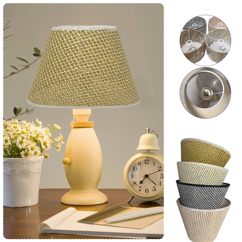 Bedside Dector Imitation Rattan Weave Lamp Shade Handwoven Lampshade Chandelier Table Clip Drum Ceiling Lamps Floor Light Cover