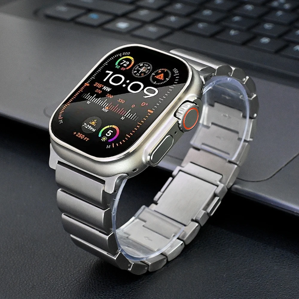 

Magnetic Buckle Titanium Metal Band For Apple Watch Ultra 2 49mm Luxury Strap For iWatch Series 9 8 7 6 SE 5 45mm 44mm 42mm 40mm