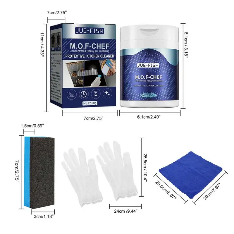 Concentrated Heavy Oil Pollution Cleaner Household Strong Degreasing Cleaning Bubble Powder Kitchen Oil Foam Remover 100g oil cleaner kitchen cleaner