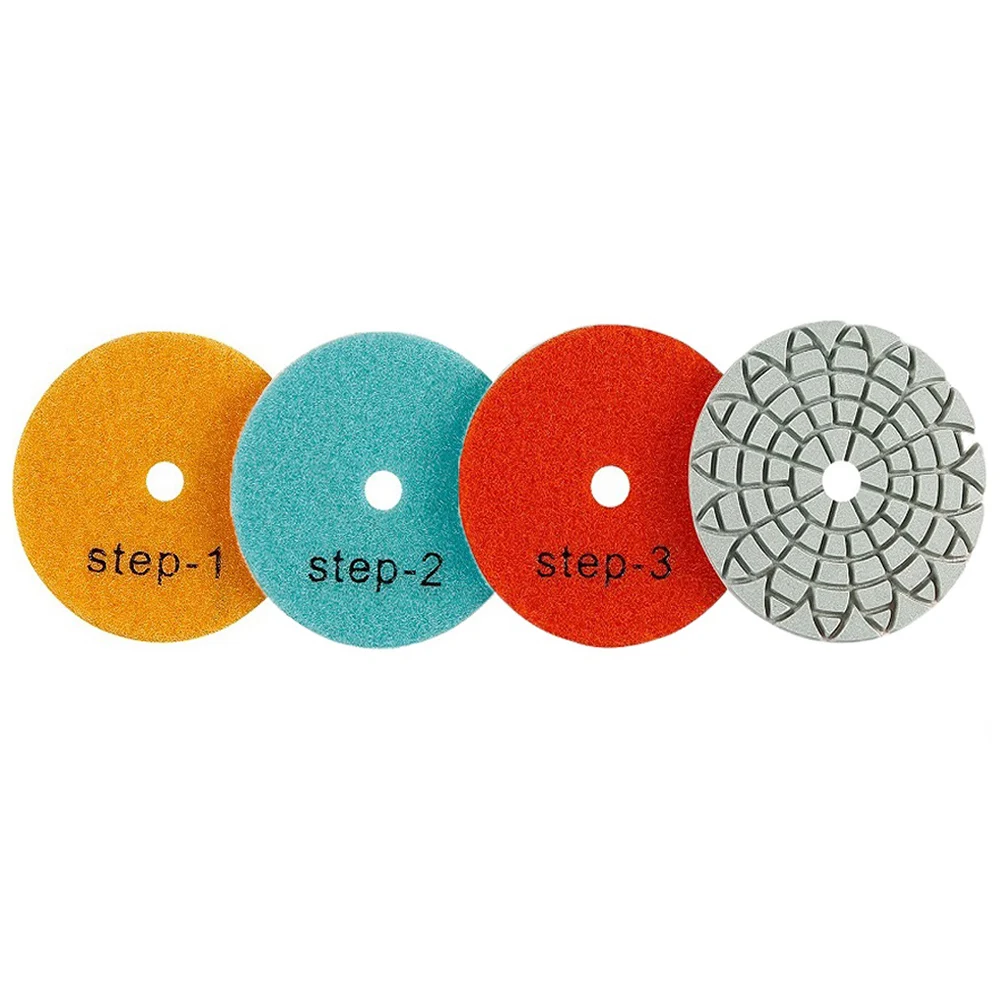 

3PCS 3 Inch 80mm Wet/Dry Diamond Polishing Pad Flexible Grinding Discs For Granite Marble Stone Concrete Floor Polishing