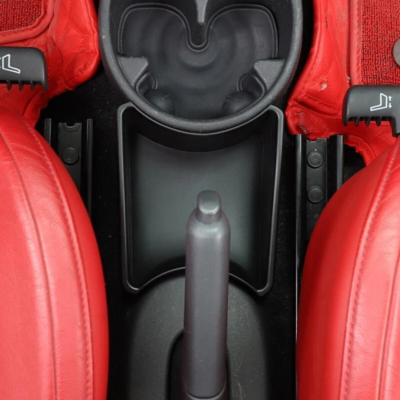 For Fiat 500 2011-2015 Abarth 595 Car Handbrake Multifunctional Storage Box ABS Black Replacement