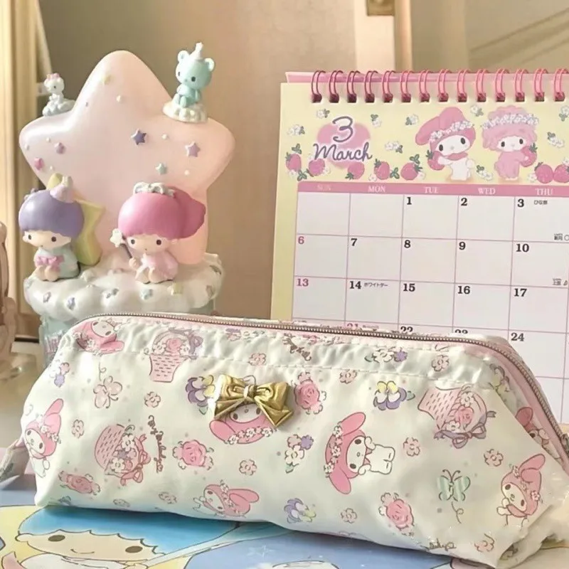 

Kawaii Sanrio My Melody Pencil Pouch Large Capacity Portable Stationery Bag Cartoon Student Stationery Box School Supplies Gifts