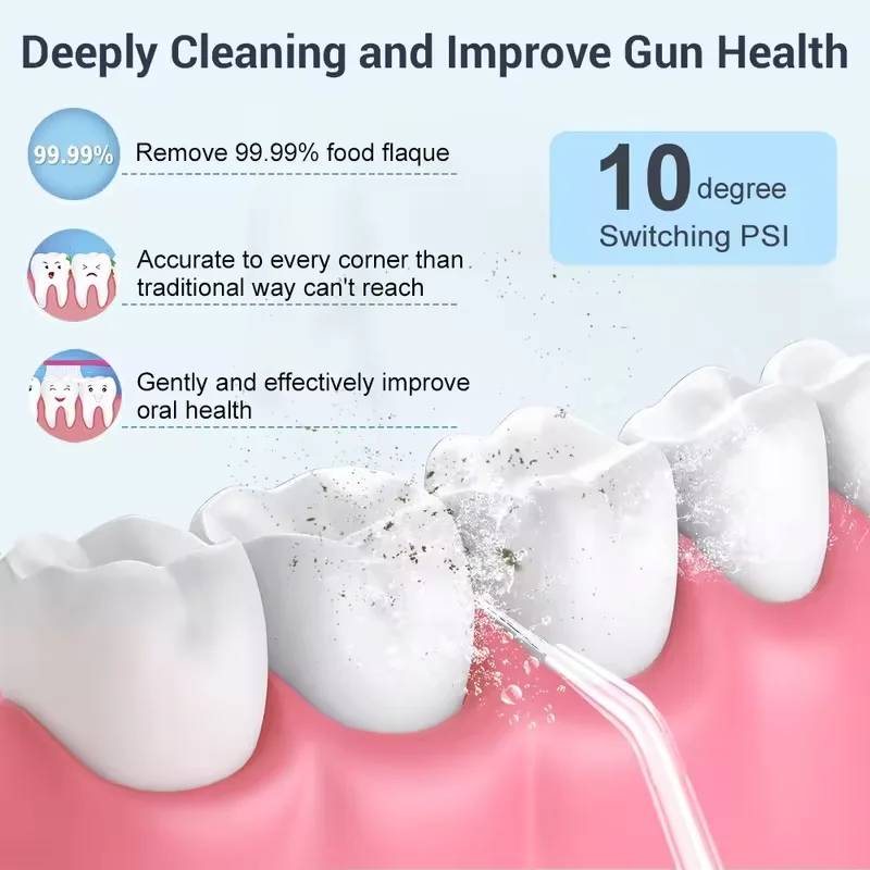 خيط تنظيف الأسنان بالماء ، جهاز ري الفم ببطارية قا...