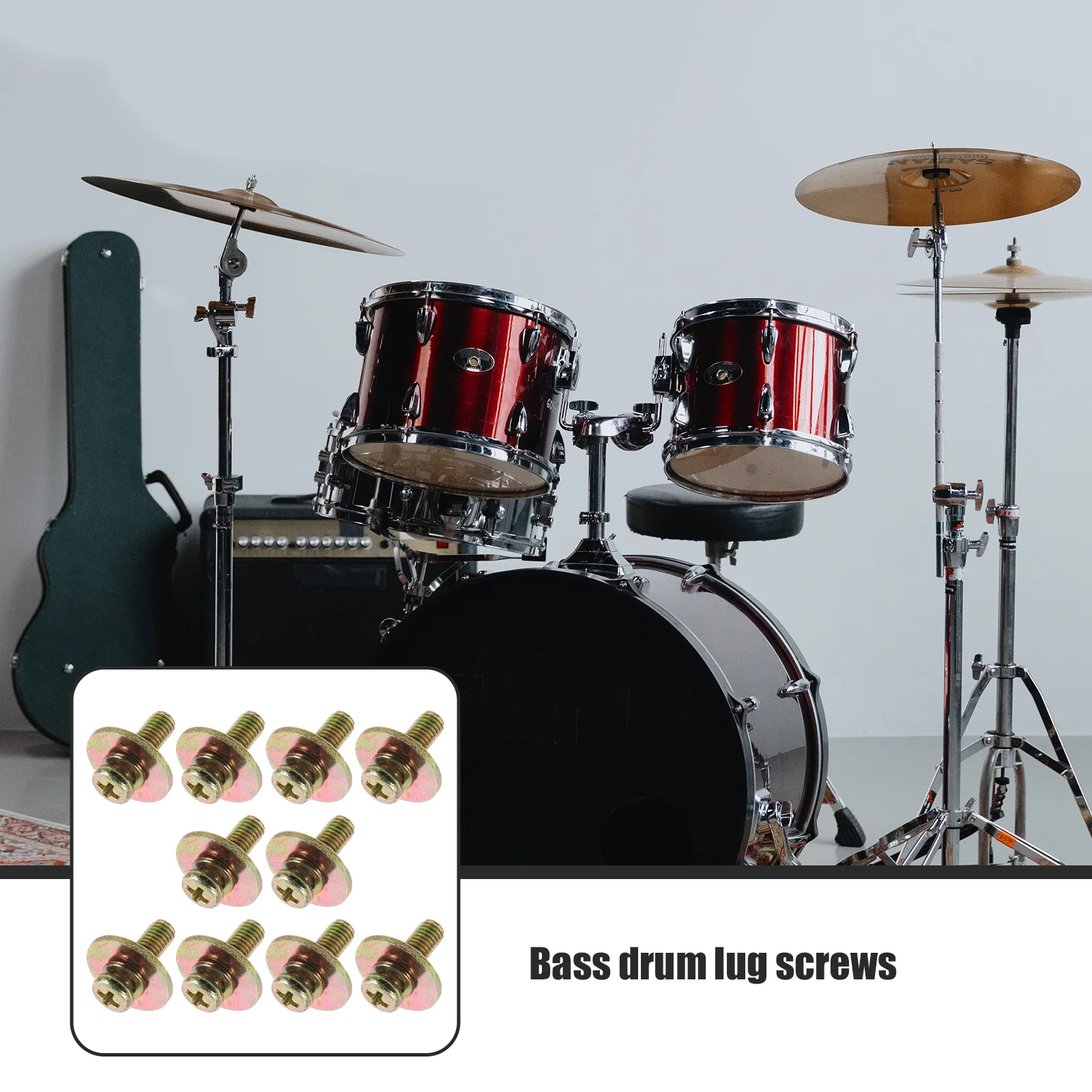 20pcs Drum Lug Screws for Snare Mounting Bass Musical Instrument Accessories Colorful Zinc Alloy Stability Reliability Easy