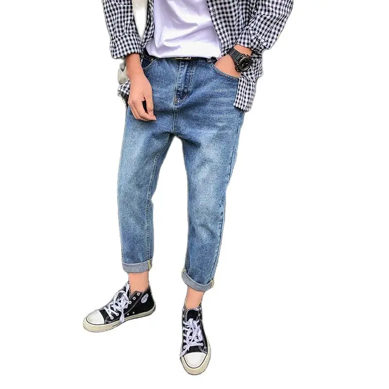 Wholesale 2022 Men's Summer Trendy Men Women Couple Casual Pants Korean Retro Tooling Loose Wide Leg Straight Jeans Wholesale