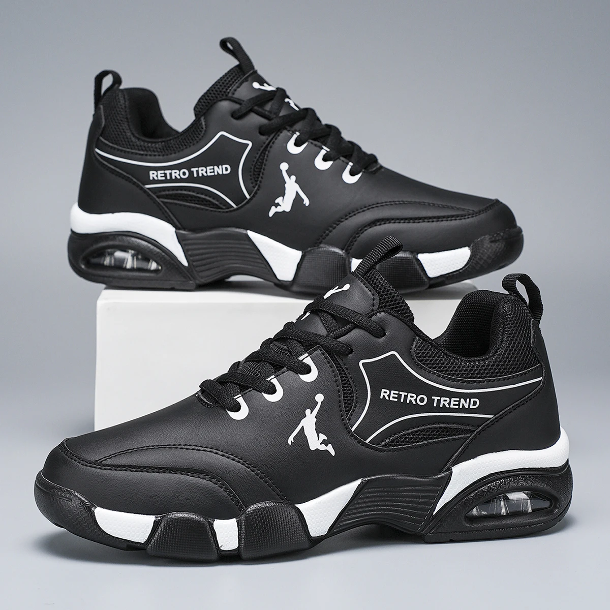 Men's Casual Sneakers, Solid Color Height-Increasing Lightweight Cushioning Air-Cushion Running Shoes, Stylish Thick-Soled Casual Sneakers, Suitable for Daily Life, Jogging, Training, Hiking, Suitable for All Seasons