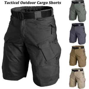 Шорты-карго мужские тактические, уличные водонепроницаемые городские штаны в стиле милитари, с множеством карманов, для походов и кемпинга, летние