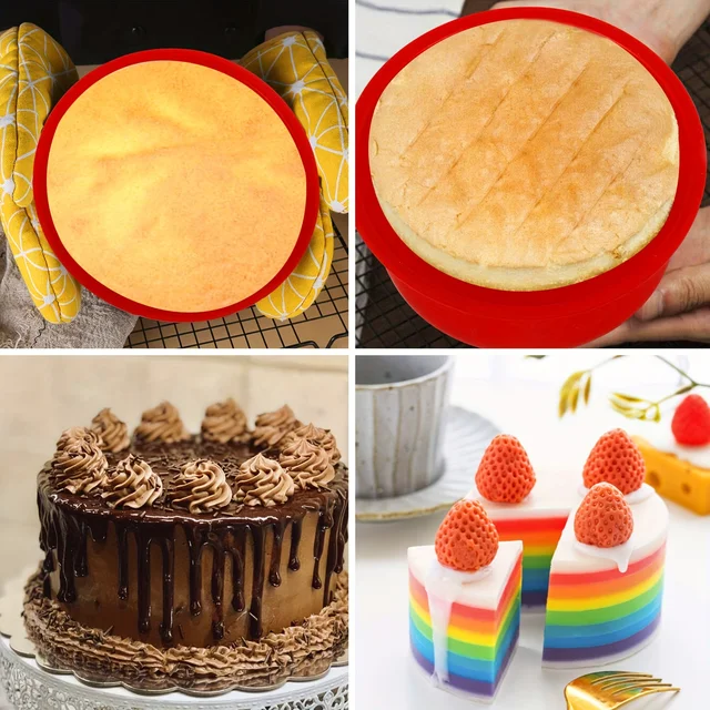 1/2/4pcs Silicone Cake Molds 6 Inch Round Nonstick Cake Panfor Smash Cakes, Layer Cakes, Cheesecake, Chocolate, Rainbow Cakes 3