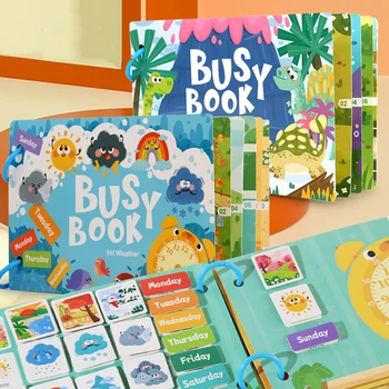 busy book for kids, animals vehicles dinosaurs stickers, matching number & letter games, interactive learning activity book