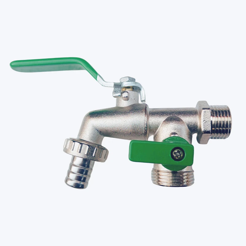 1pcs Gardening zinc alloy faucet one in two out 4 points faucet Green 5