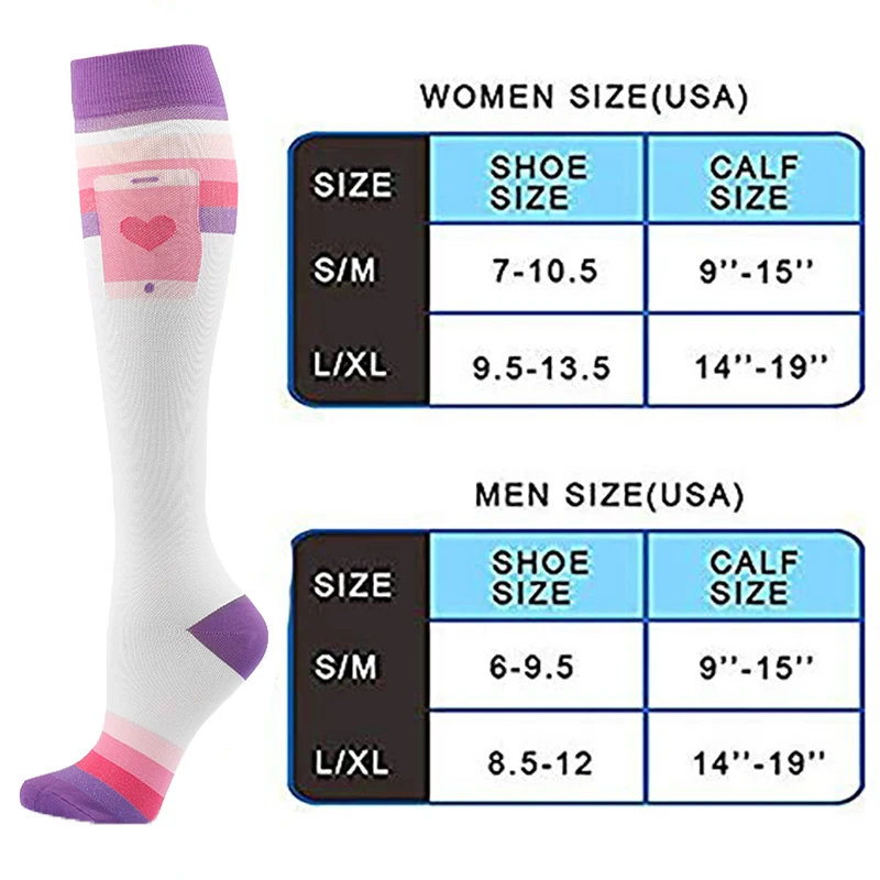 2022 Spring New Compression Socks Athletic Unisex Breathable Nursing Socks Fit for Running Hiking Flight Travel For Athelete