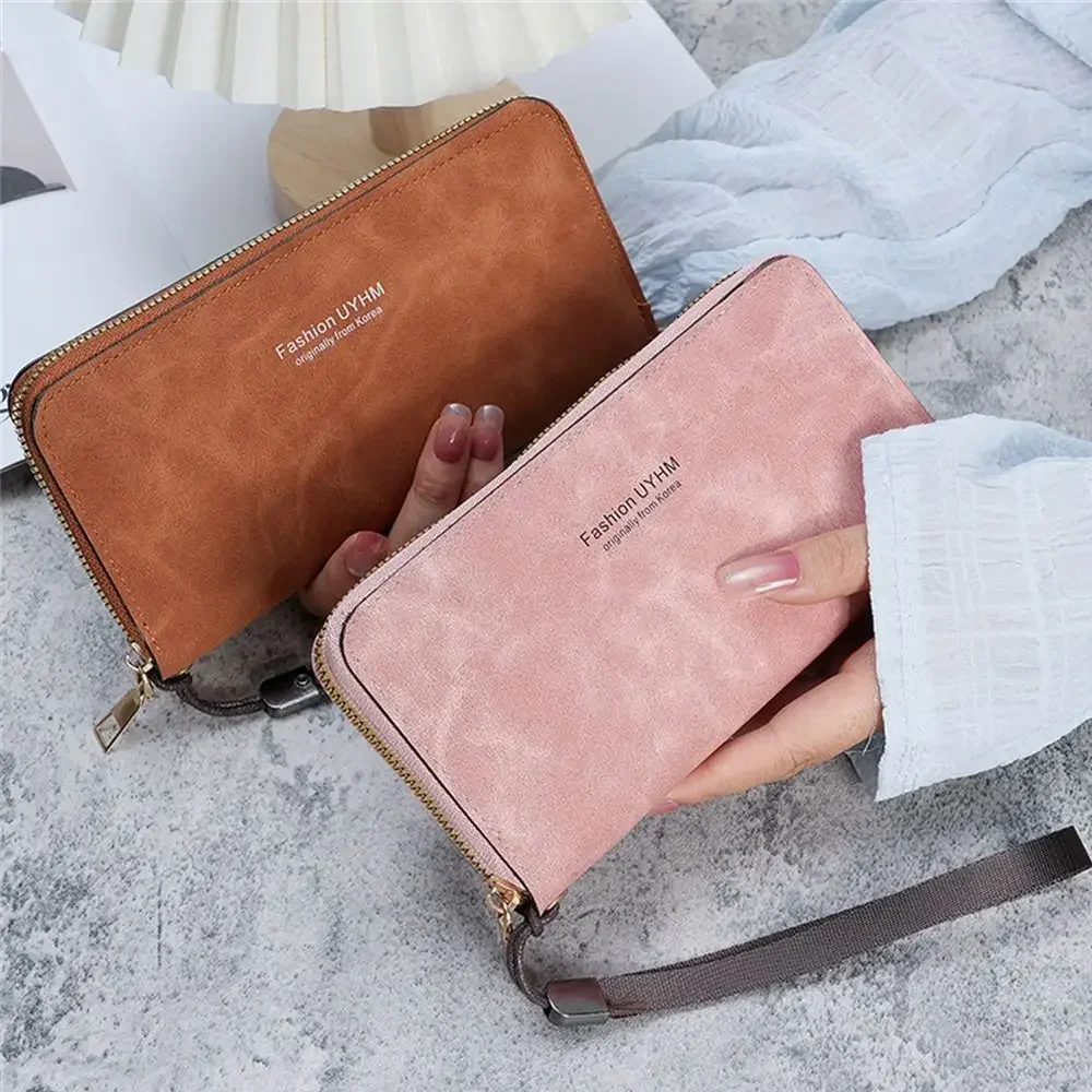 Forever Young Wallet Women Long PU Standard Wallets 2024 New Retro Female Smooth Zipper Purse Lady Wrist Bag Card Pockets 2