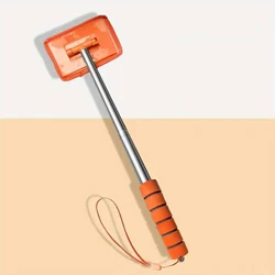 Telescopic Auto Glass Cleaning Brush with Cloth (Orange)