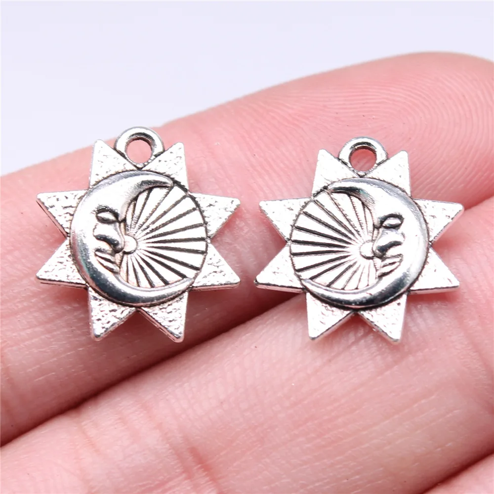 Lot De 20 Breloques Soleil Vintage - Pour Création De Bijoux, 2 Variétés De Couleurs, Neuf