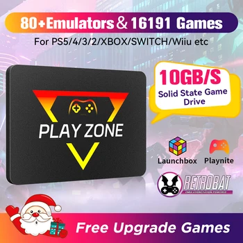 Retro Gaming SSD for Switch/PS5/Xbox/PS4/PS3/PS2/WIIU 80+Emulators Launchbox＆Retrobat＆Playnite 16191 Games Console for PC/Laptop 1