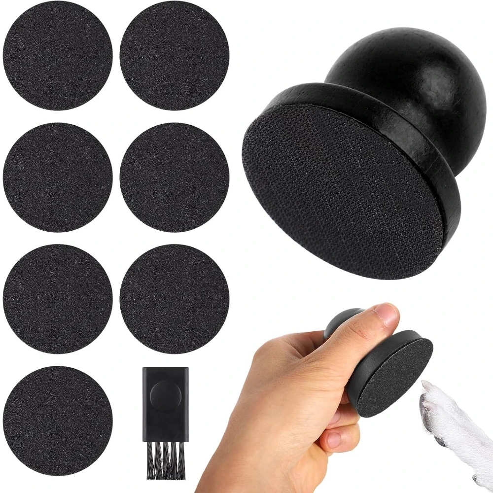 Wooden Dog Nail Scraper Scratch Pad with 3pcs Replaceable Sandpaper Brush Dog Nails Clipper Board Trimmer for Pets