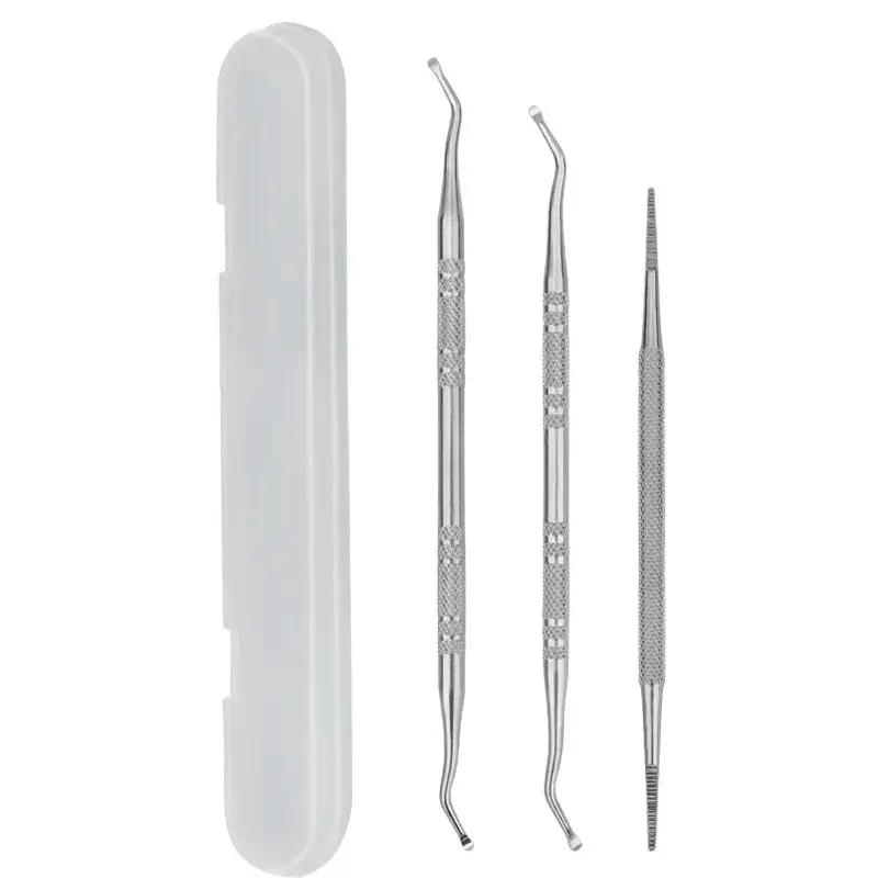 【Hot 】Stainless steel double-ended manicure knife Nail groove spoon nail file double-ended manicure knife Clean