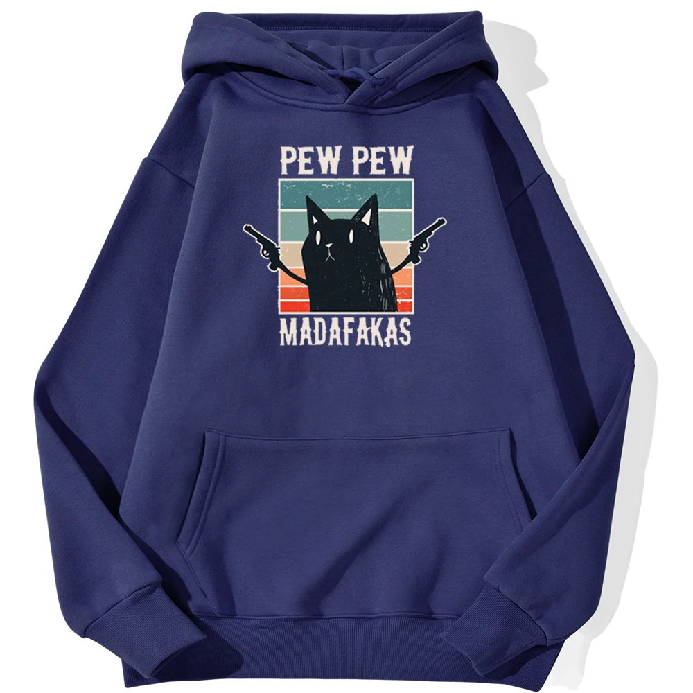 

Black Cat Pew Madafakas Hoodies Fleece Warm Men Hooded Sweatshirts Hip Hop Casual Tracksuit Fashion Autumn Cartoon Streetwear