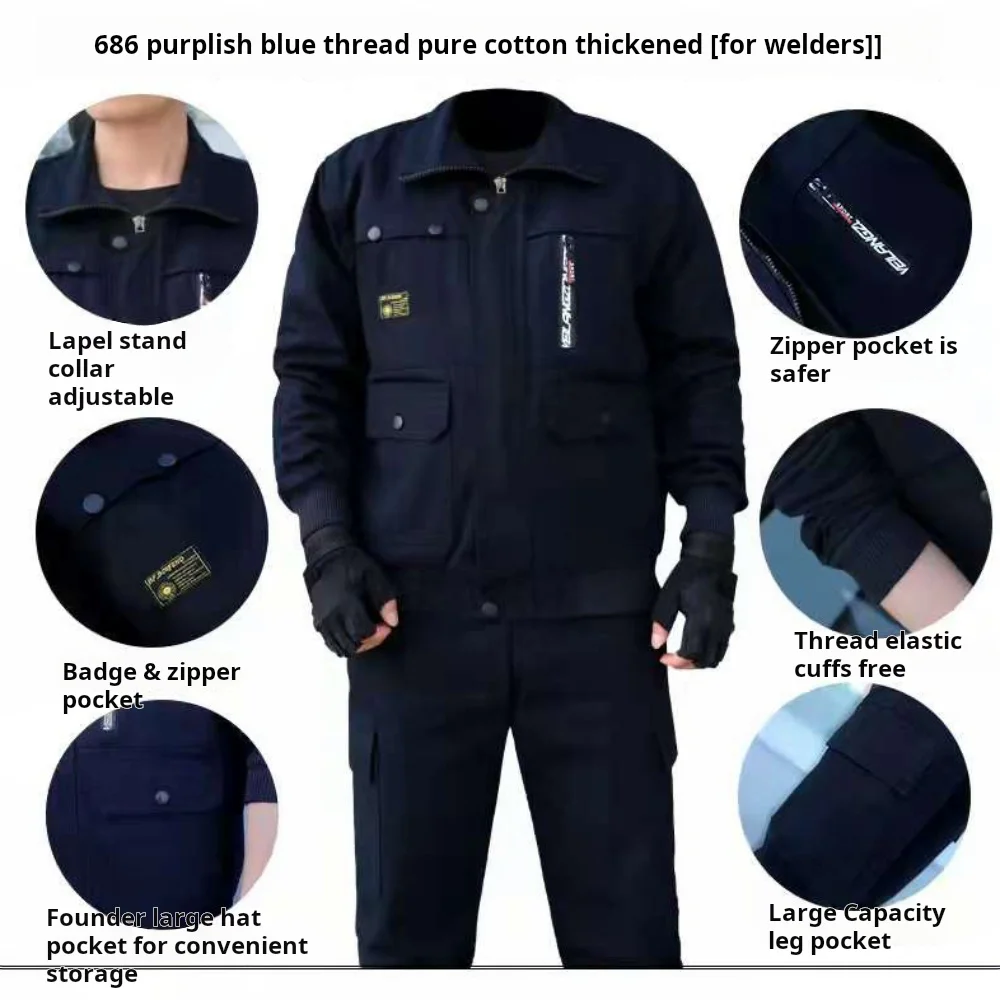 Vêtements de travail de protection pour hommes, anti-brûlure et anti-chaleur, tenue de chantier, ensemble haut et pantalon, vêtements de protection pour le travail