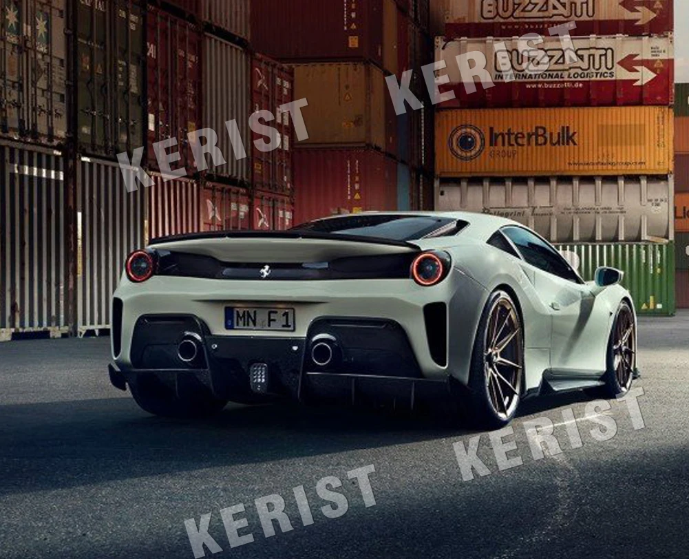 Фото Спойлер для заднего бампера из углеродного волокна для Ferrari 488 pista 2018-up №3