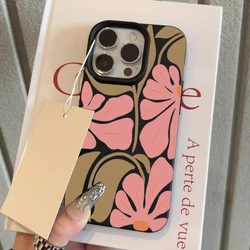 Charming Pink Floral Lychee Texture Soft Phone Cover - iPhone 15 Plus (1)