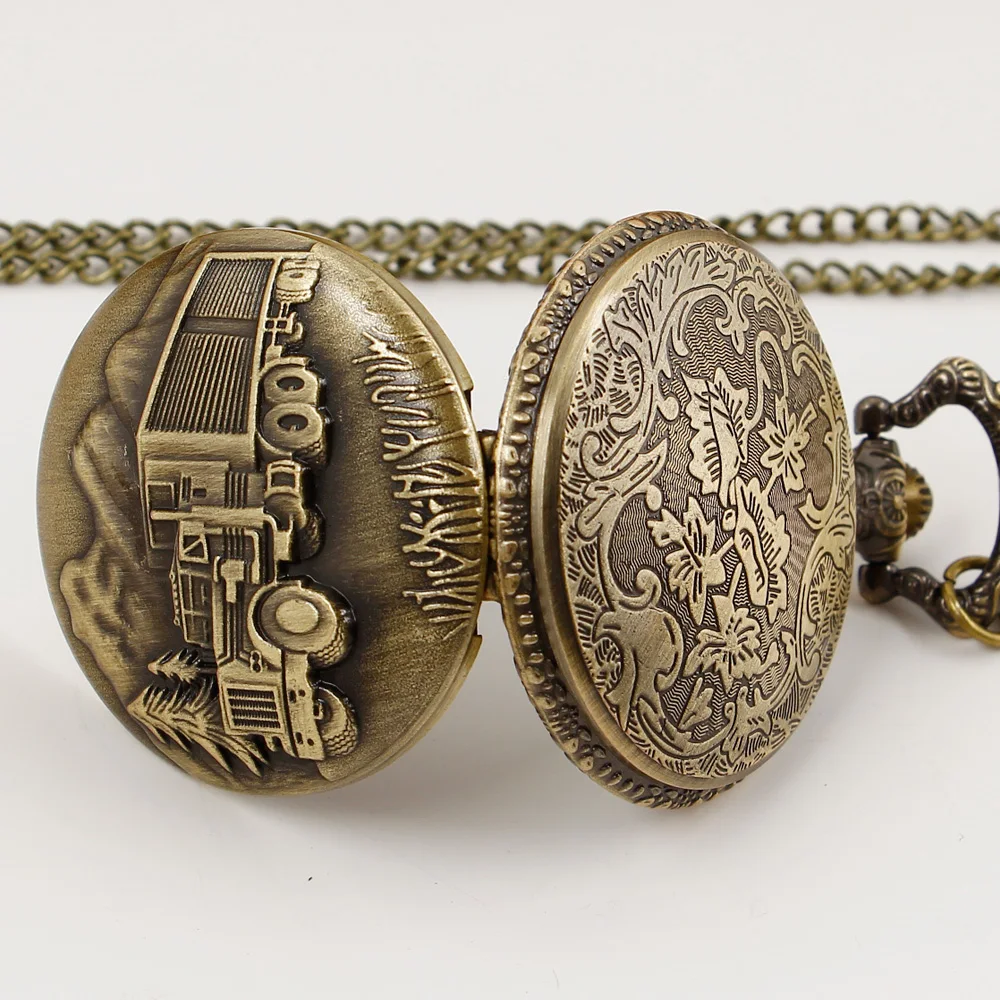 Рисунок 4 - Бронзовые винтажные кварцевые карманные часы с поездом
