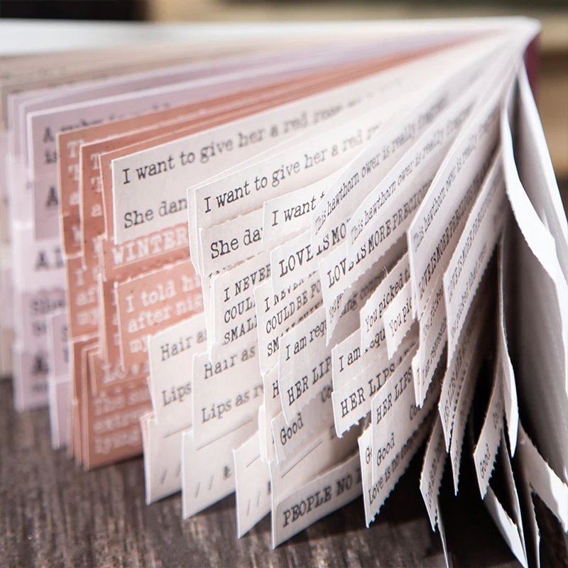 Whispering Book Vintage Collage Memo Pad - 30 Page Creative Journal
