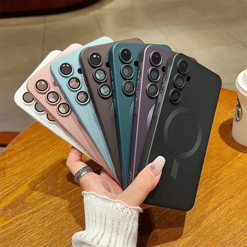 For Magsafe Luxury Liquid Magnetic Case For Samsung Galaxy S26 S25 S24 S23 S22 Ultra Plus FE A17 A56 A36 A16 A55 A35 Phone Cover 2