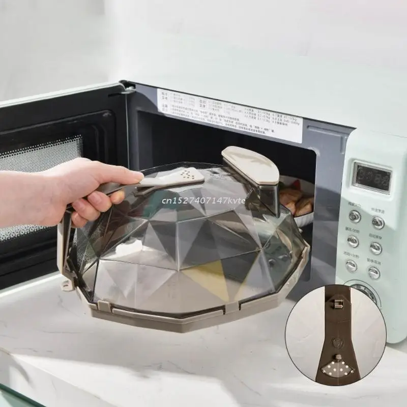 Kitchen Microwave Cover Transparent Heating Insulation Cover Microwave Splatter for Keeps Oven Clean