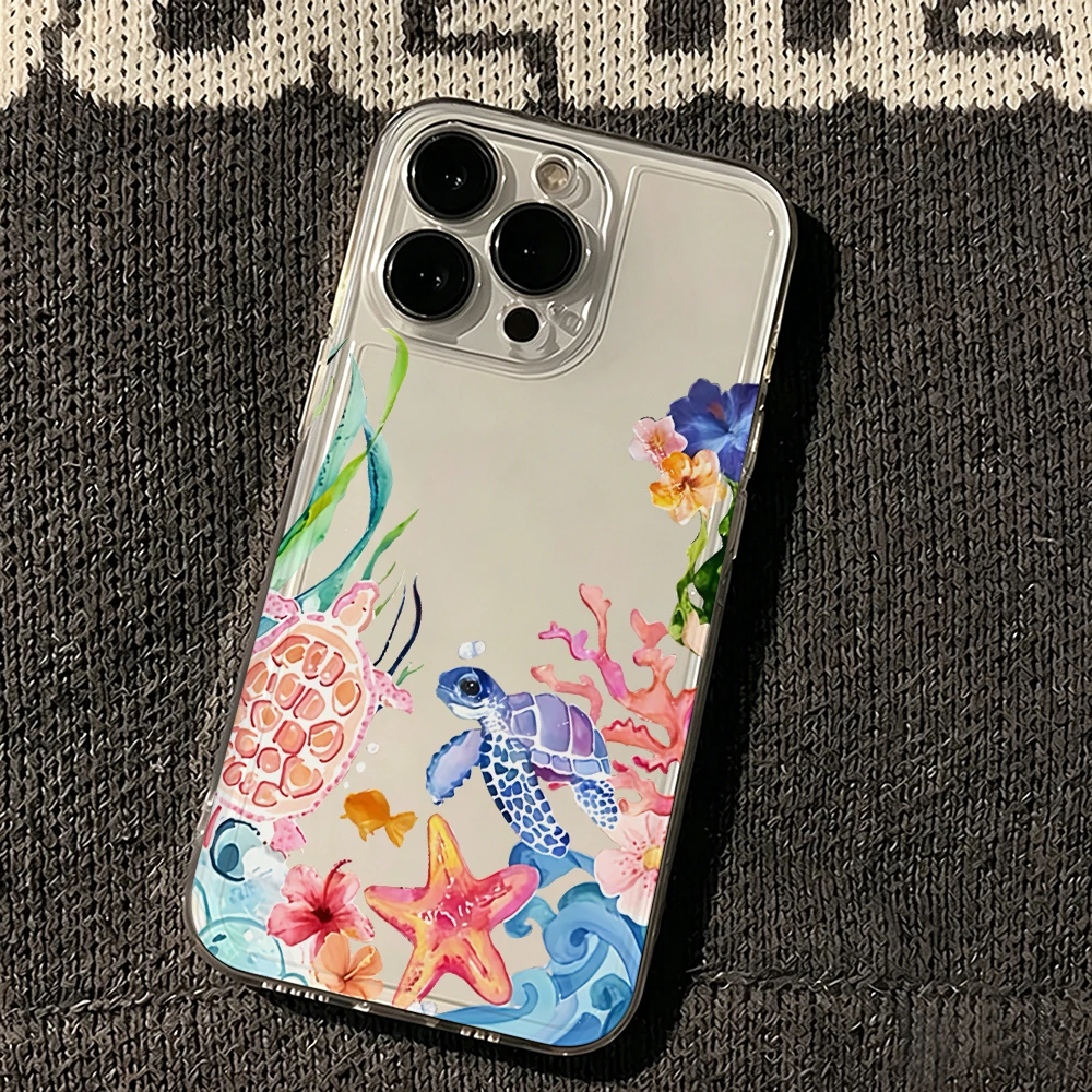 Summer Sea Turtle Clear Phone Case Cover
