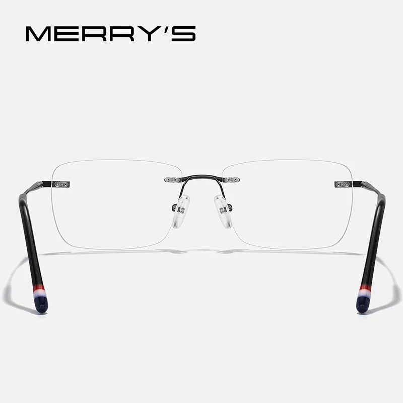 Merrys Design Titan legierung randlose Brille Rahmen für Männer Frauen quadratische ultraleichte rahmenlose optische Rahmen Brillen s2420 – Detail 4