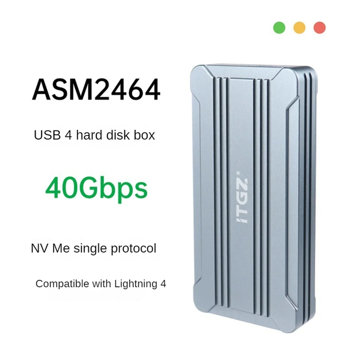 ITGZ Ʈ 4 USB 4.0 NVMe SSD Ŭ, 40Gbps ˷̴ M.2 SSD ̽, Ʈ ũž  Ŭ